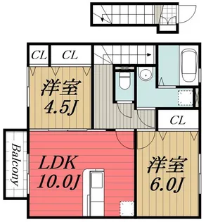 千葉県四街道市下志津新田【アパート】の間取り