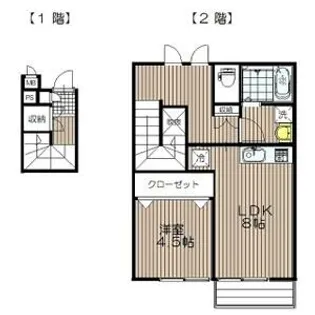 リーコーポ壱番館【2階】の間取り