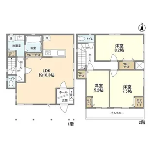 東京都目黒区碑文谷1【一戸建】の間取り