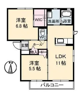シャーメゾンフェアリー II棟【2階】の間取り