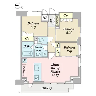 クレストコート池上【14階】の間取り