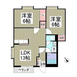 モダンピープルB棟【1階】の間取り