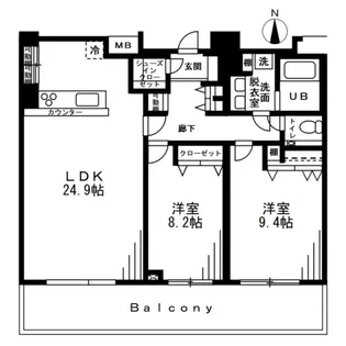 東京都港区西麻布4【マンション】の間取り