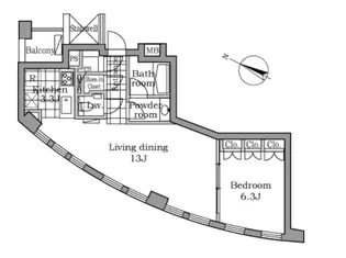 レジディアタワー乃木坂【10階】の間取り
