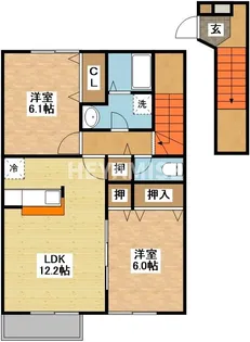 メゾン・ド・サンパティーク【2階】の間取り