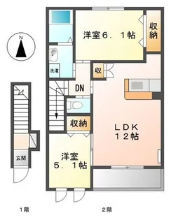 サンシャイン六條【2階】の間取り