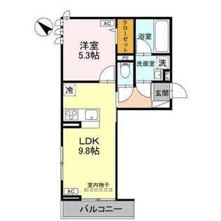 新潟県長岡市弓町1【アパート】の間取り