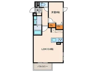 ポ-ラスタ-11th星ヶ丘山手【5階】の間取り