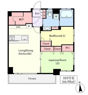 ラピス世田谷【1階】の間取り