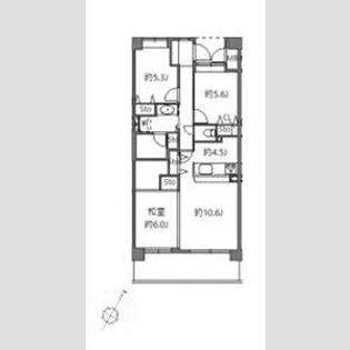 アソシエール溝の口【5階】の間取り