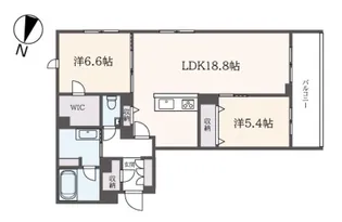 ホクレア分倍河原【2階】の間取り
