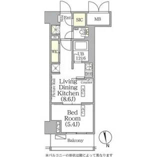 ザ・パークハビオ神楽坂レジデンスSouth【6階】の間取り