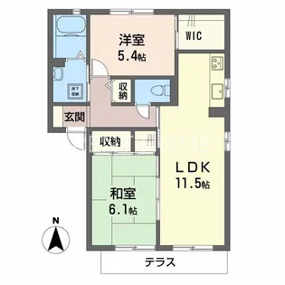 シャーメゾン植田C【1階】の間取り
