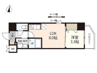 S-RESIDENCE広島駅diletto【11階】の間取り