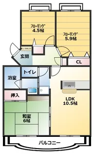 ろこ・そあ べ【3階】の間取り