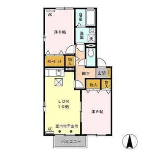 ウェール ルピナB【1階】の間取り
