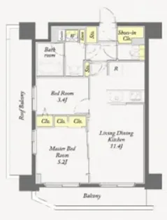ディームス根岸【6階】の間取り