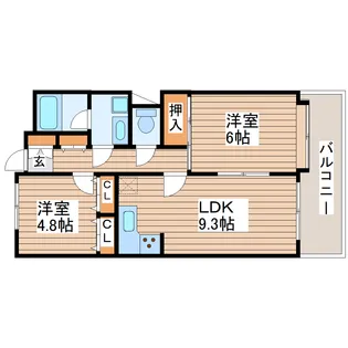 フレール仙台長町南【4階】の間取り