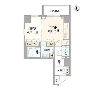 リビオレゾン新虎通り【4階】の間取り