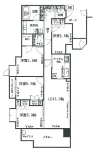 ブランズ川口栄町パークフロント【9階】の間取り