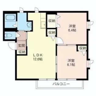 グランディールつきみ野【1階】の間取り