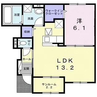 エスポワール谷町 B【1階】の間取り