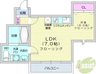 メリディアン白鳥【3階】の間取り
