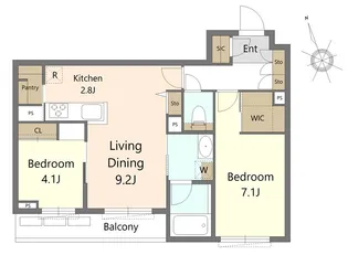 プレーヌ・リュヌ【2階】の間取り
