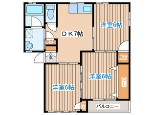 メゾンクリフD【1階】の間取り