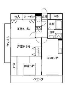 ハーモニス北畠【3階】の間取り