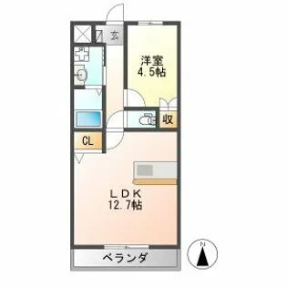 コーポオオノ【1階】の間取り