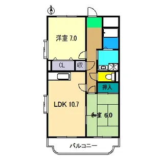ハイツ鹿持【2階】の間取り