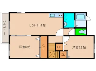 ベルセレーノ【1階】の間取り