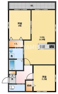 グランコートくさなぎI【2階】の間取り
