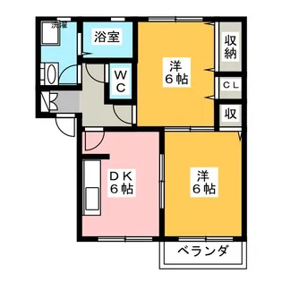 岸ハイツ【2階】の間取り
