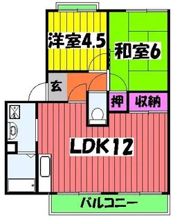 ハイツ菅原E棟【1階】の間取り