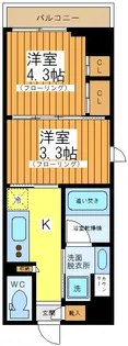 クレイシアIDZ祐天寺【1階】の間取り
