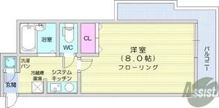 ヴァンデメール五橋【8階】の間取り