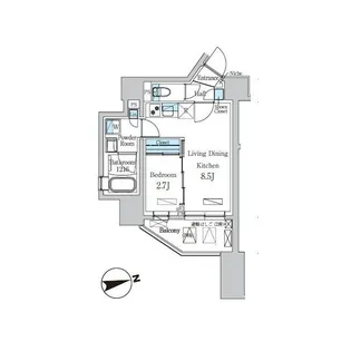 デュオフラッツ池尻大橋ノリス【7階】の間取り