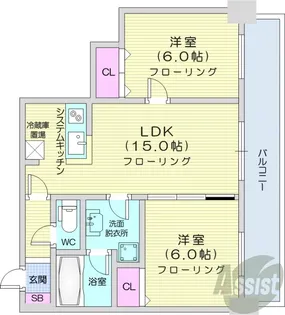 ノルテブリッサ24ロード【2階】の間取り