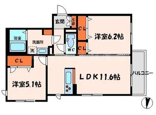 シャーメゾン八雲【2階】の間取り