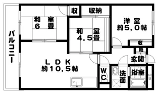 ハイツ・ディ・ブルーメ【5階】の間取り