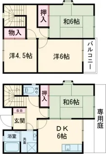 タウンハウス北別府2 7Bの間取り