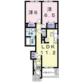セレーノ小動【1階】の間取り