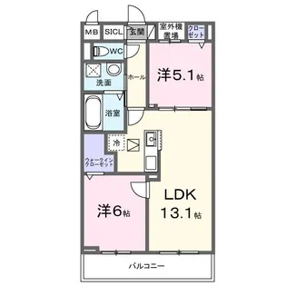 フォレスト 岡崎【2階】の間取り