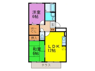 ボヌール籐【1階】の間取り
