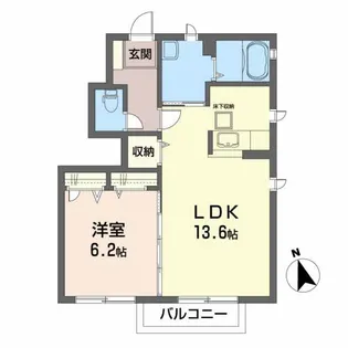 エステート中央【1階】の間取り