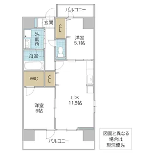 ザ・レジデンス水戸桜川【8階】の間取り