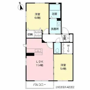シャーメゾン・ガーデンズ S棟【2階】の間取り