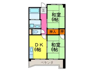ハイツシ-サイド【2階】の間取り